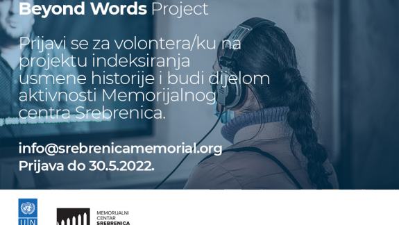 Volontiraj u projektu "Beyond Words" Memorijalnog centra Srebrenica